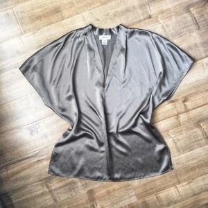 Silver Calvin Klein blouse 100% silk - size 14